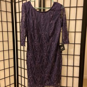 I.N. San Francisco Lacey Purple Dress